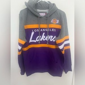 Mitchell & Ness Hardwood Classics NBA LA LAKERS sweatshirt hoodie logo M 40”